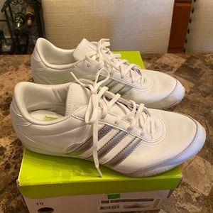 Adidas - White & Silver Ladies 3-Stripes
